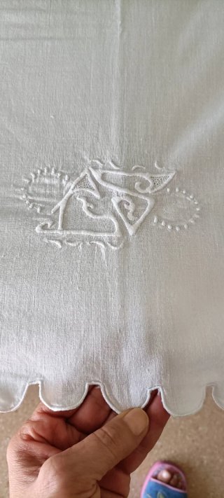 Sábana de Hilo de algodón antiguo. Cama 90cm