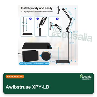 Soporte de piso para tableta ajustable y estable