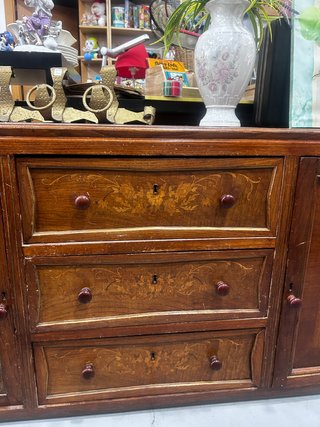 Aparador vintage madera con marquetería