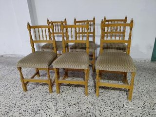 6 Sillas de Comedor de Madera