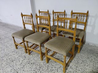 6 Sillas de Comedor de Madera