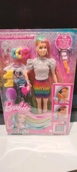 Barbie Leopard Rainbow Hair Muñeca
