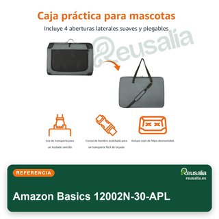Amazon Basics transportín plegable 4 puertas M