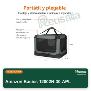 Amazon Basics transportín plegable 4 puertas M