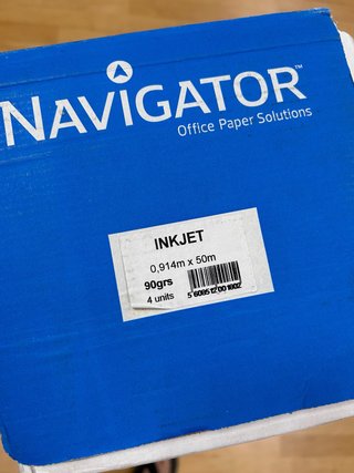 Rollos Plotter Inkjet Navigator 90gr 0,914x50m