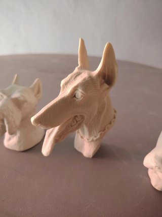 Set de 3 Bustos de Perritos en Marmolina