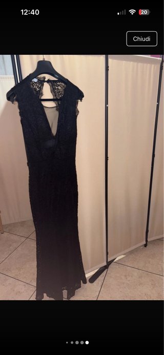Abito a sirena in pizzo nero taglia 48