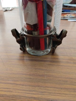 Soporte vaso antiguo laton