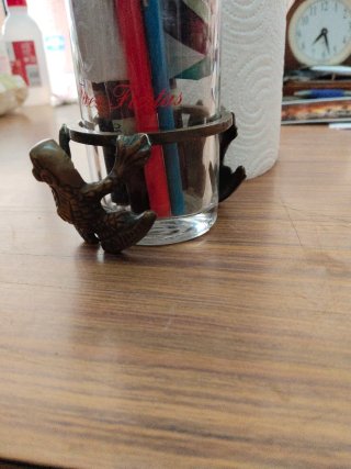 Soporte vaso antiguo laton