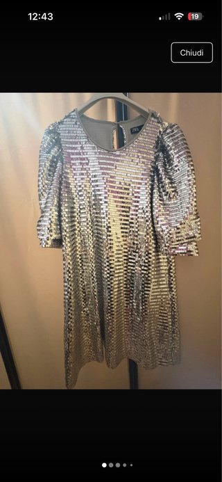 Abito elegante Zara argento
