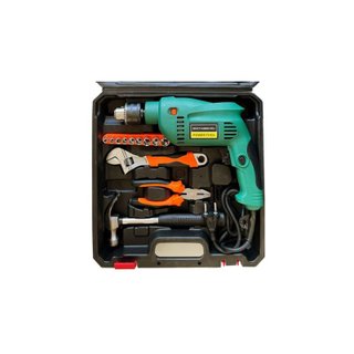 Taladro percutor 550W 3800rpm maletín 37 piezas