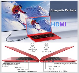 Ordenador portátil rojo