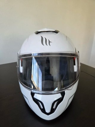Casco de moto modular blanco