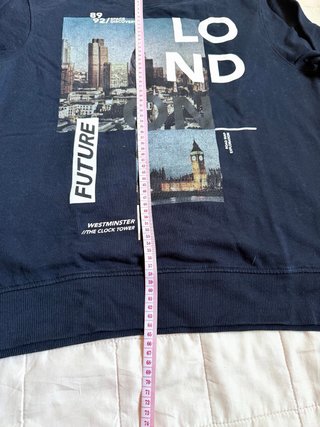 Felpa blu scuro con stampa Londra | taglia XL
