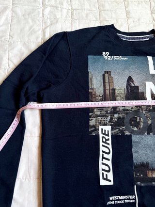 Felpa blu scuro con stampa Londra | taglia XL