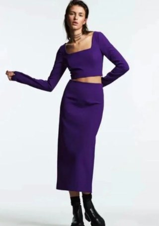Conjunto Zara Top y Falda Morado