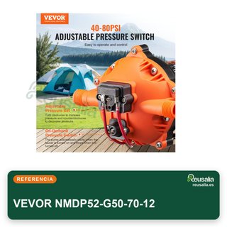 VEVOR Bomba diafragma 12V 18,93L/min 3 cámaras