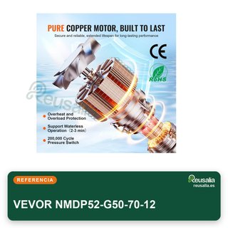 VEVOR Bomba diafragma 12V 18,93L/min 3 cámaras