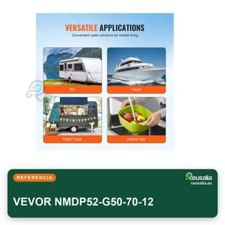 VEVOR Bomba diafragma 12V 18,93L/min 3 cámaras