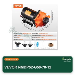 VEVOR Bomba diafragma 12V 18,93L/min 3 cámaras
