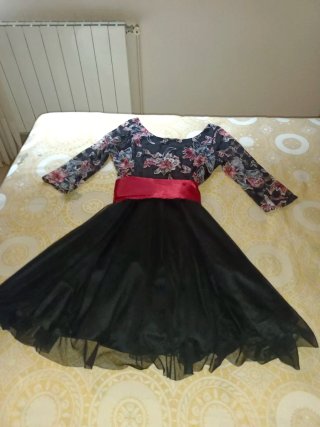 Ofertas Vestido fiesta floral! Negro/Fucsia