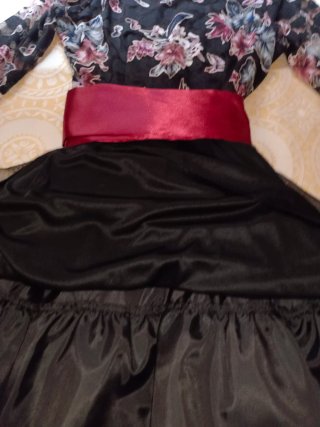 Ofertas Vestido fiesta floral! Negro/Fucsia