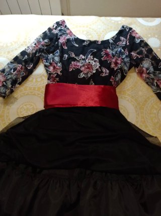 Ofertas Vestido fiesta floral! Negro/Fucsia
