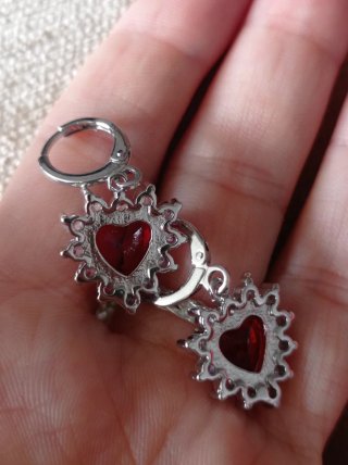 Pendientes de Plata laminada Corazón Rojo