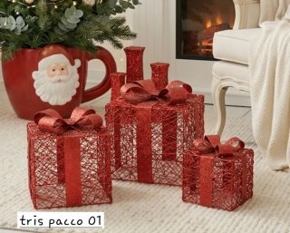 Tris pacchi regalo luminosi