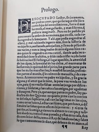 Libro facsímil de DON QUIJOTE DE LA MANCHA