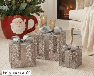 Tris pacchi regalo natalizi