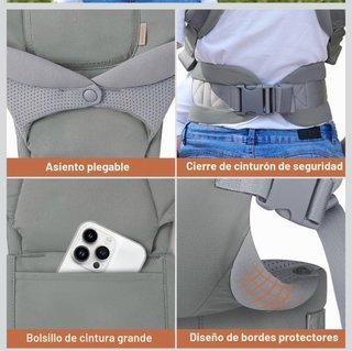 Mochila Portabebés Soporte Cuello Plegable