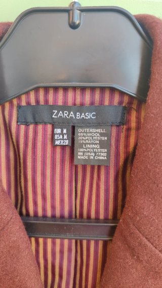 Chaqueta de paño marrón Zara