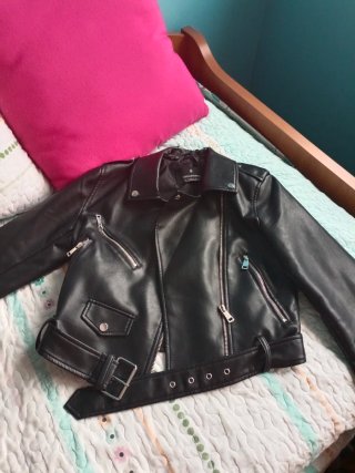 Chaqueta Piel Sintética Negra