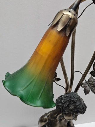 Lámpara Art Deco/Nouveau Mujer y Flores