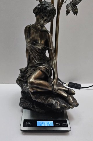Lámpara Art Deco/Nouveau Mujer y Flores