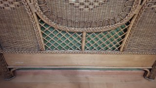 Cabecero de Madera y Mimbre para Cama 150cm