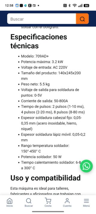 Máquina de soldadura por puntos Sunkko 709AD+