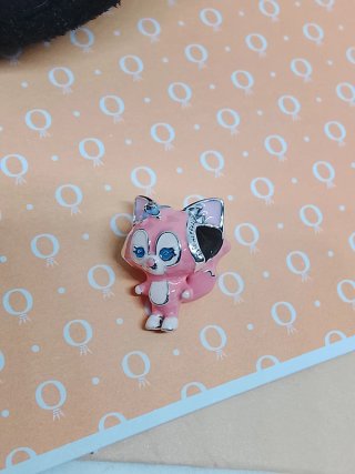Charm Pandora Gata Rosa y Plateada