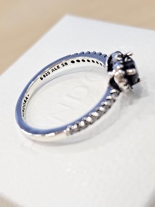 Anillo Pandora Corazón Negro Talla 58+caja