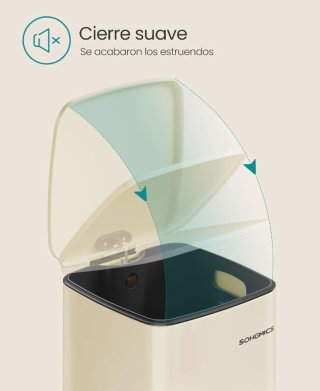 SONGMICS Cubo de Basura de Cocina 30 L Acero