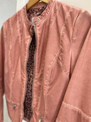 Chaqueta Biker Rino & Pelle Rosa Piel Sintética