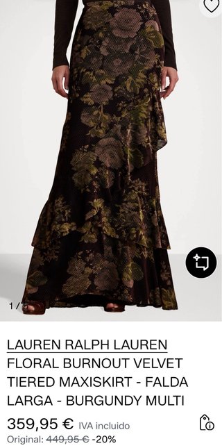 Falda Larga Ralph Lauren Flores