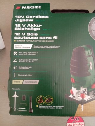 Sierra de Calar Parkside 12V Inalámbrica completa