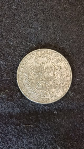 Moneda Plata 1 sol peruano 5 decimos año 1931