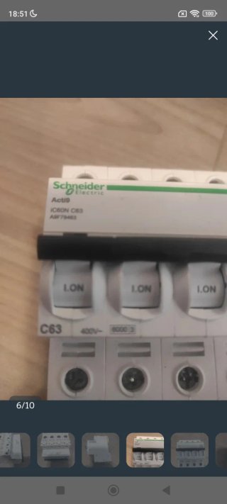 Magnetotérmico iC60N,4P,63A,curva C,ref. A9F79463.