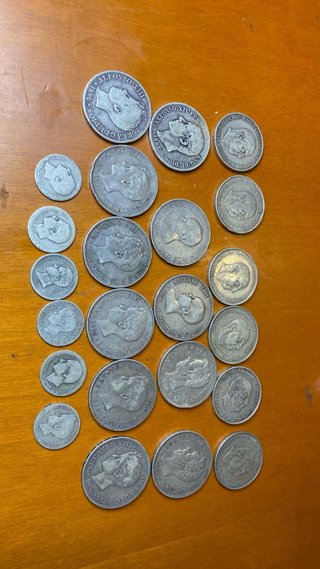 Lote monedas plata Alfonso XIII variadas