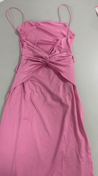 Vestido rosa tirantes con nudo espalda