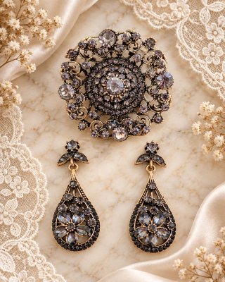 Aderezo de pendientes y broche