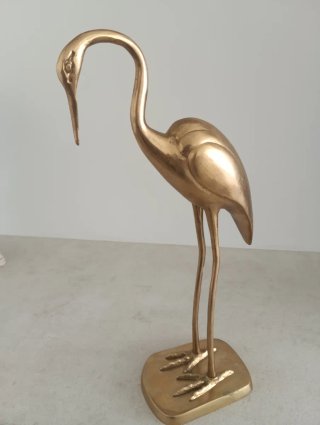 Figura Decorativa Garza Bronce